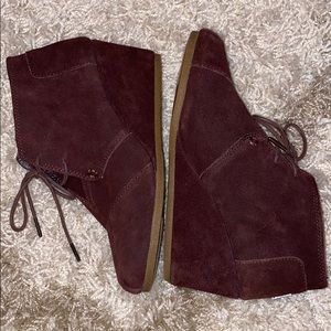 TOMS Brown Suede Kala Booties size 10